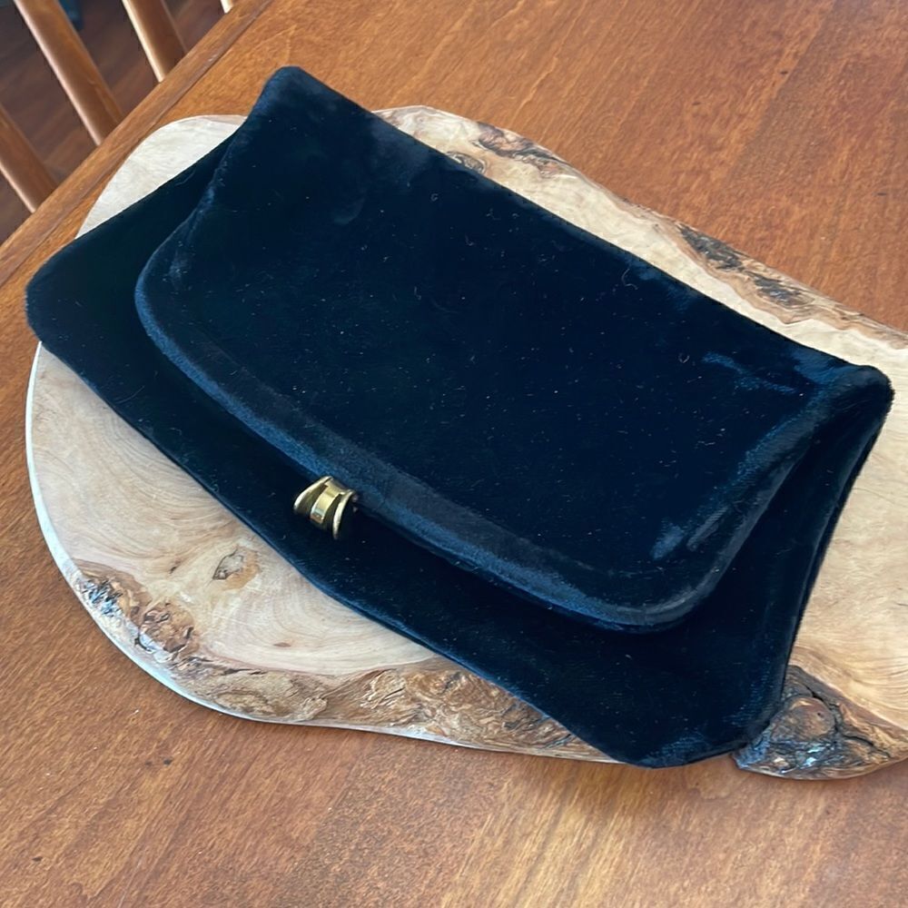 Black Velvet Vintage Clutch